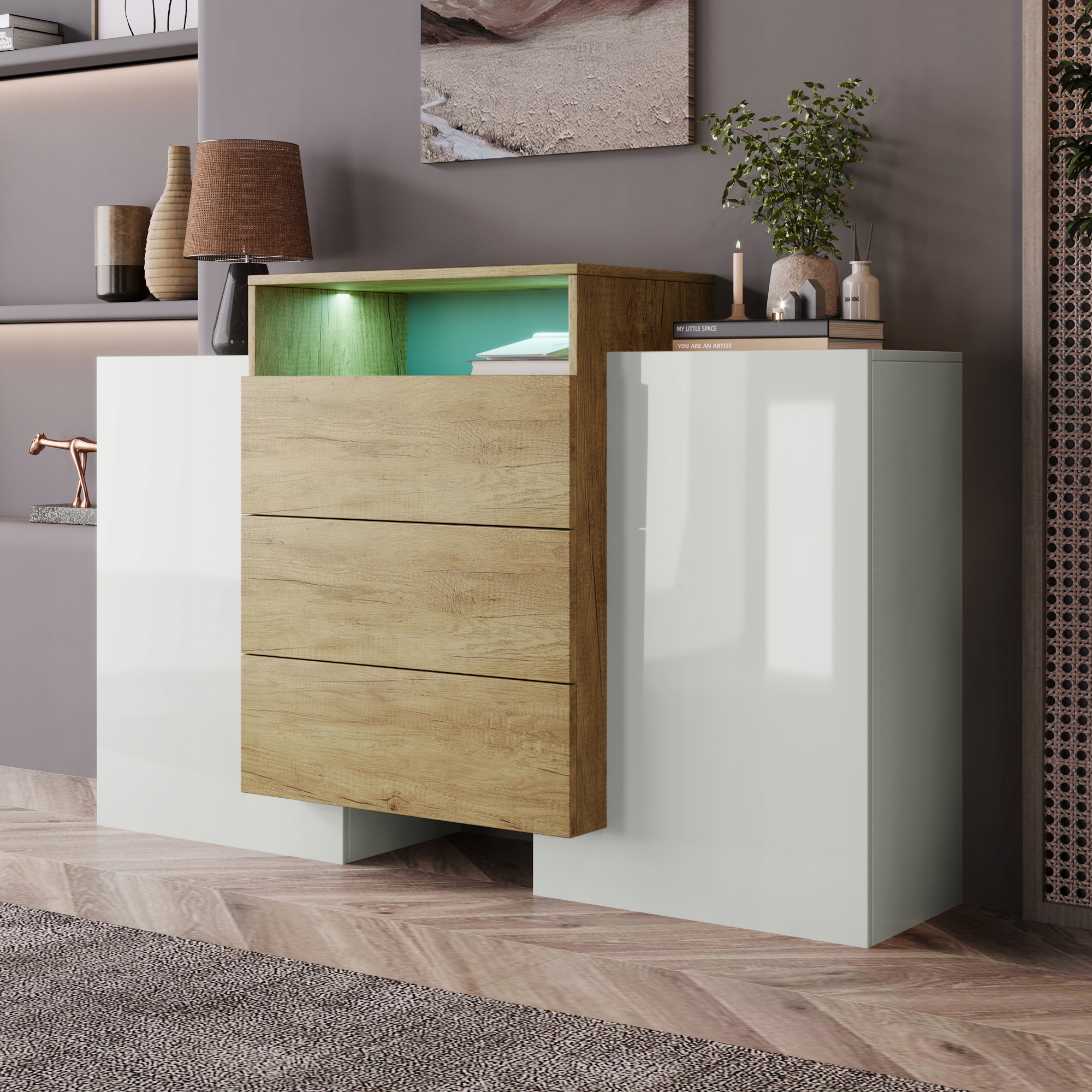 Moderní komody, Led skříňky 140 L x 30 B x 77,5H