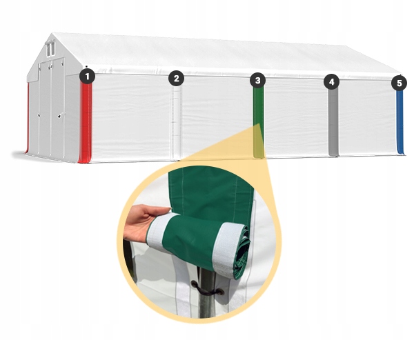 Namiot Magazynowy 4x9m Przemysłowy DAS 580 W Producent Das Company