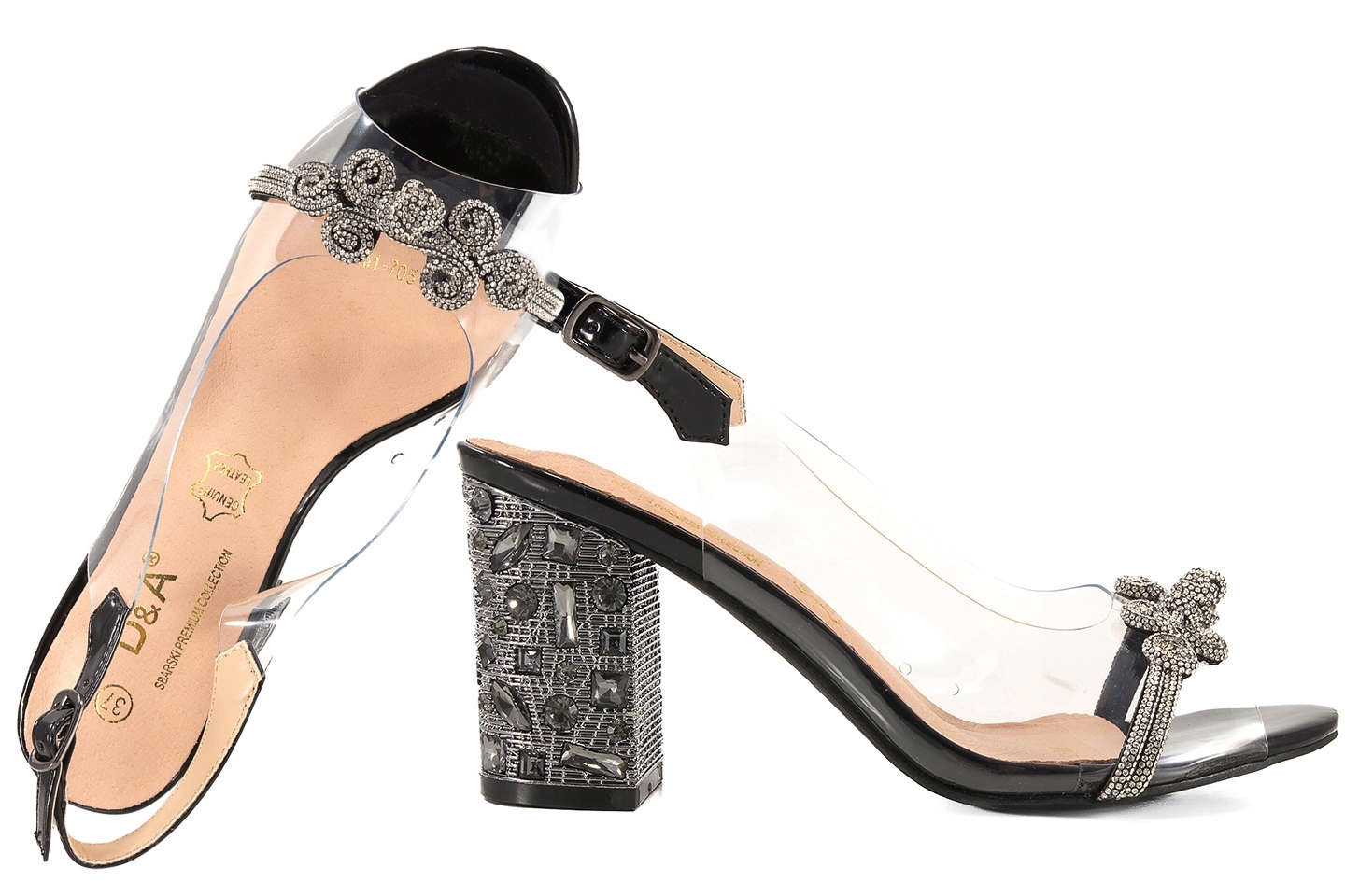 D&a S.barski MR51-705 Gelové Sandály, Transparentní Lodičky Na Podpatku 36