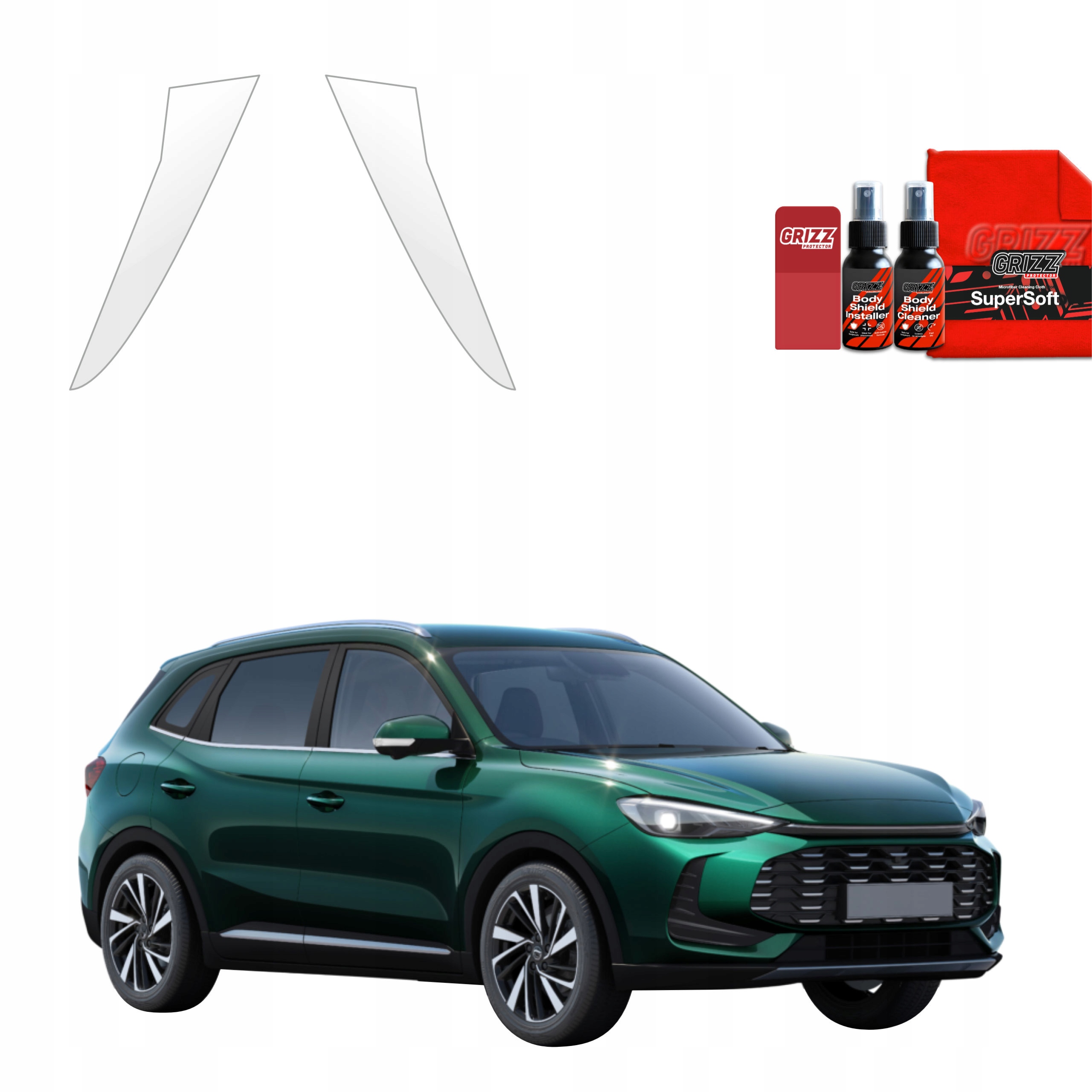 2v1 Fólie Ppf dýha na sloupky pro Mg Zs Hybrid+ (2024-2025) Grizz
