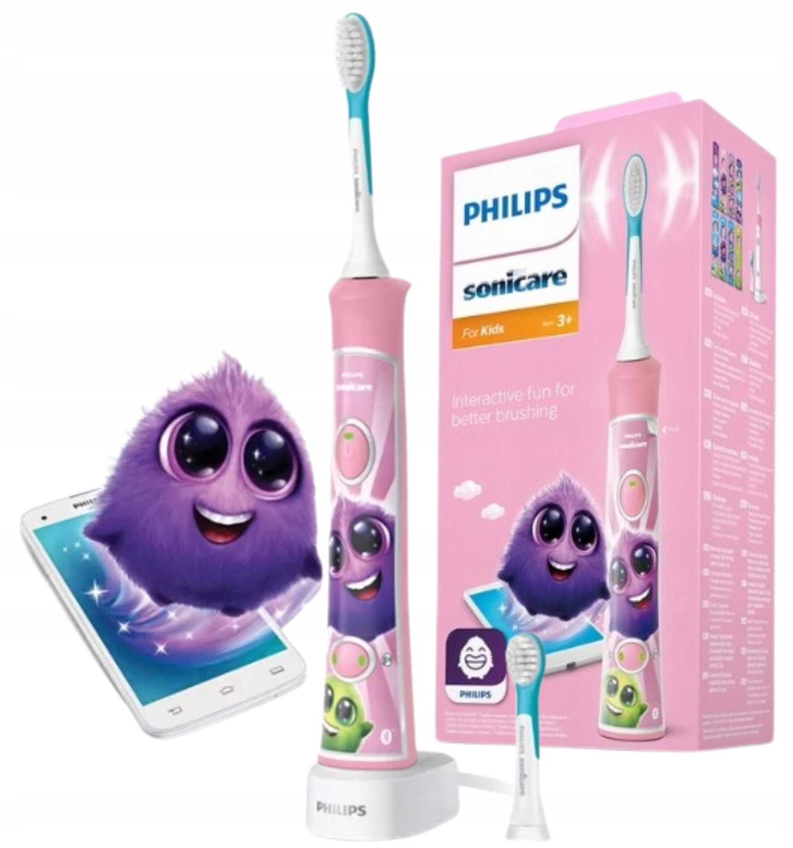 Szczoteczka soniczna Philips Sonicare dla dzieci Hx 6352/42 Naklejki Różowa