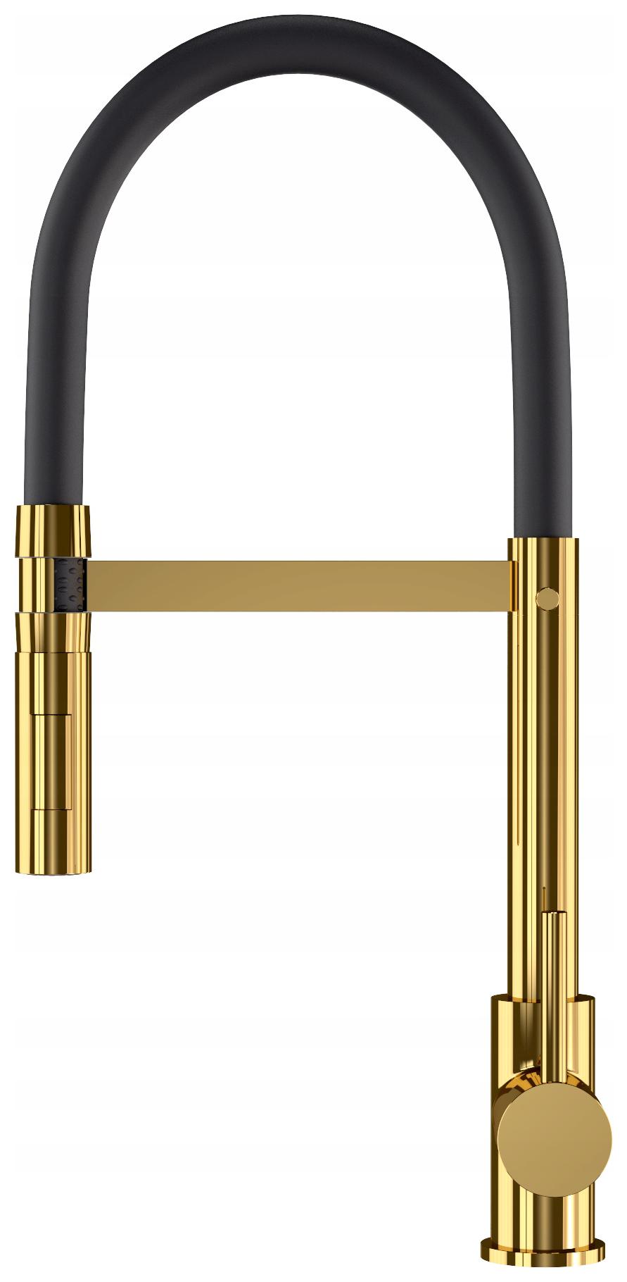 Kuchynská Batéria S Flexibilným Výtokom Zlatá Do Drezu Vento