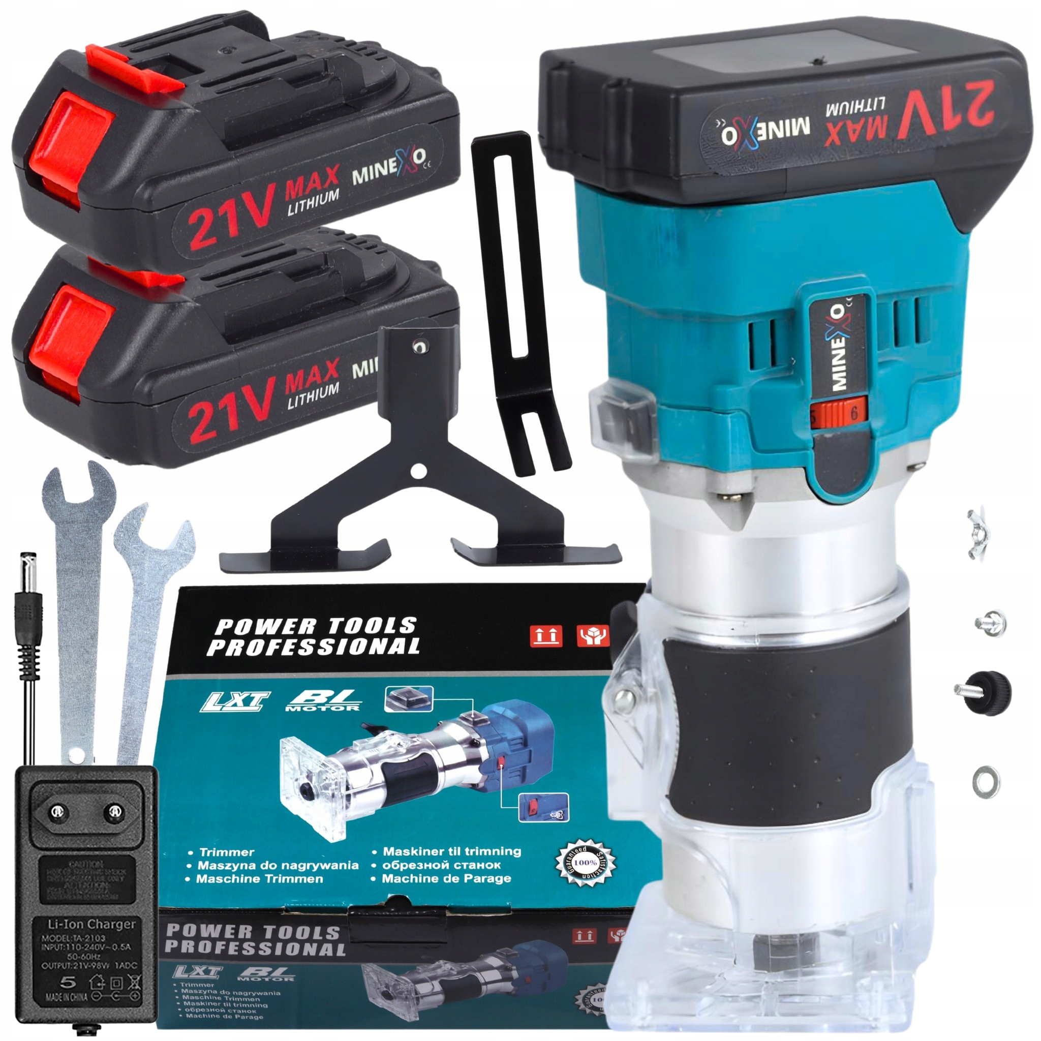 FREZARKA GÓRNOWRZECIONOWA do drewna pionowa 30000 RPM bezprzewodowa + 2xAKU