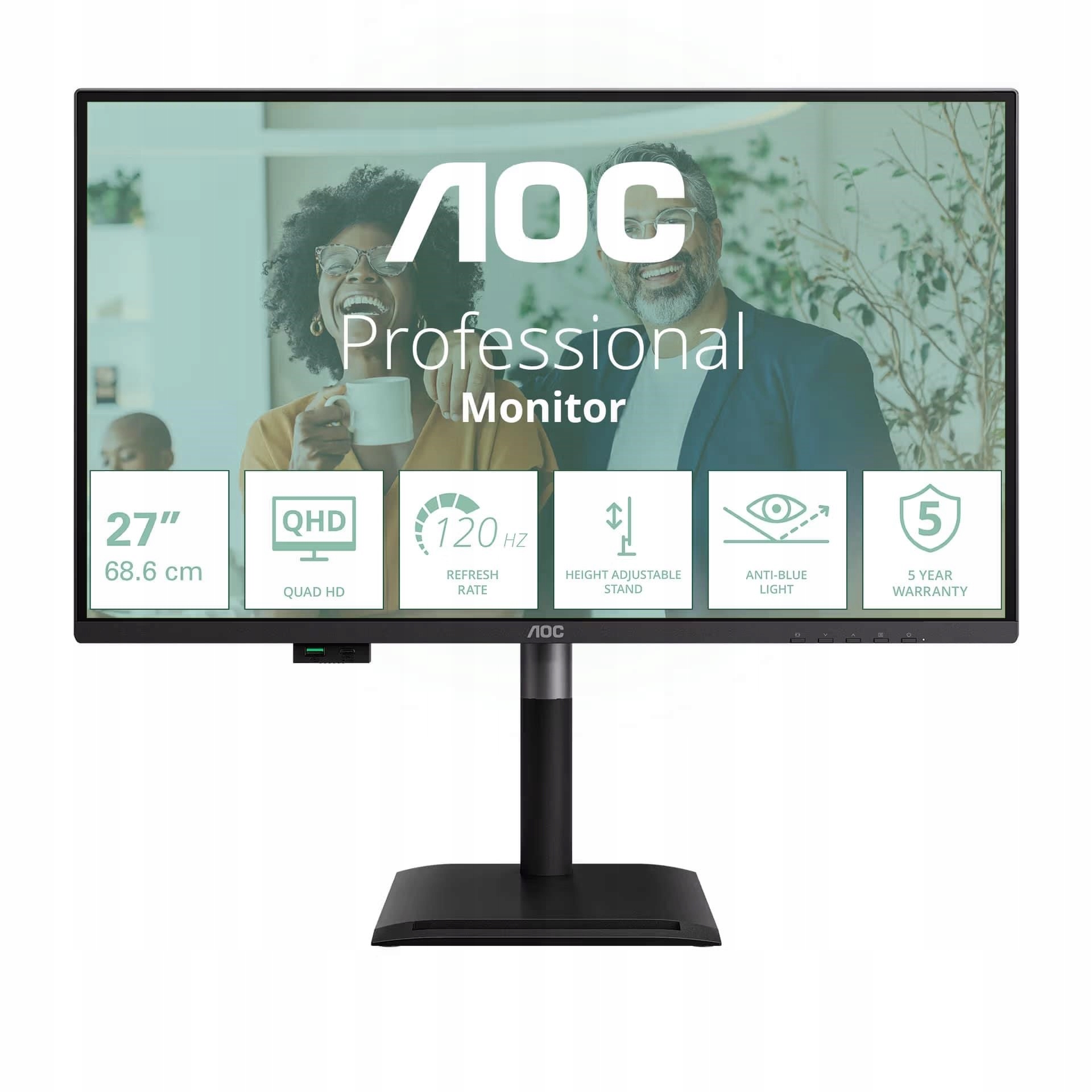 Aoc/ Q27P4CV/ 27"/ Ips/ Qhd/ 120Hz/ 4ms/ Čierna/ 5R Q27P4CV