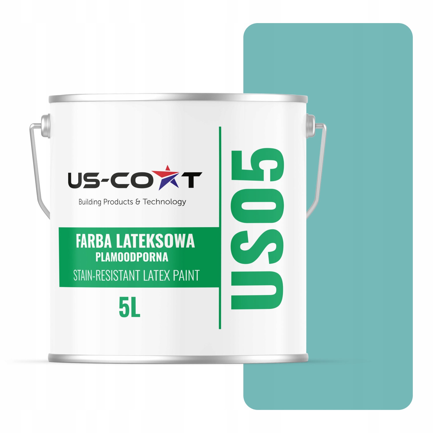 Latexová Farba Odolná Voči Škvrnám Farba Tyrkysová H1441 5L Matná Na Steny Stropov