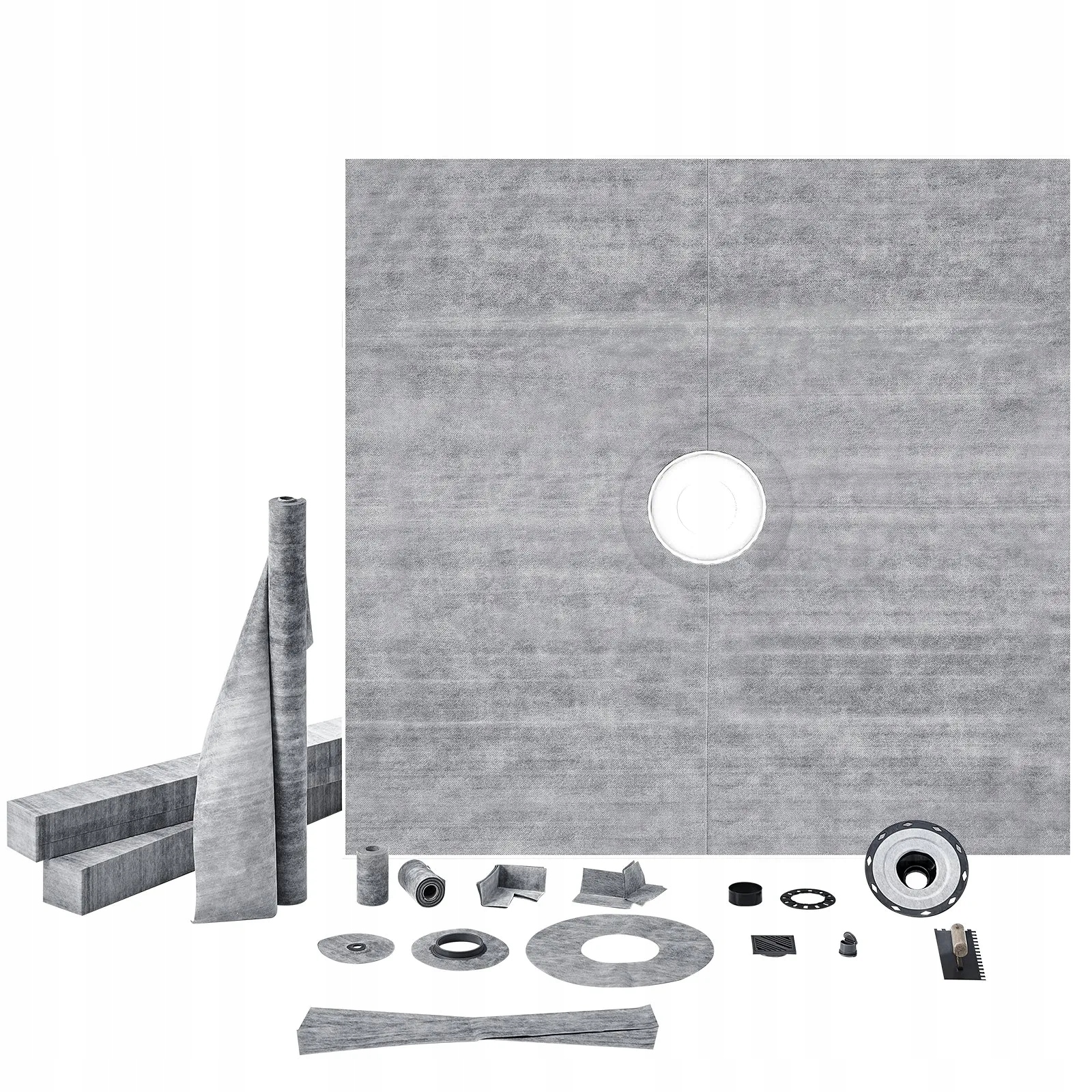Sprchová vanička 1828 x 1828 mm odtok 50 mm sada vložka Pvc nerezová