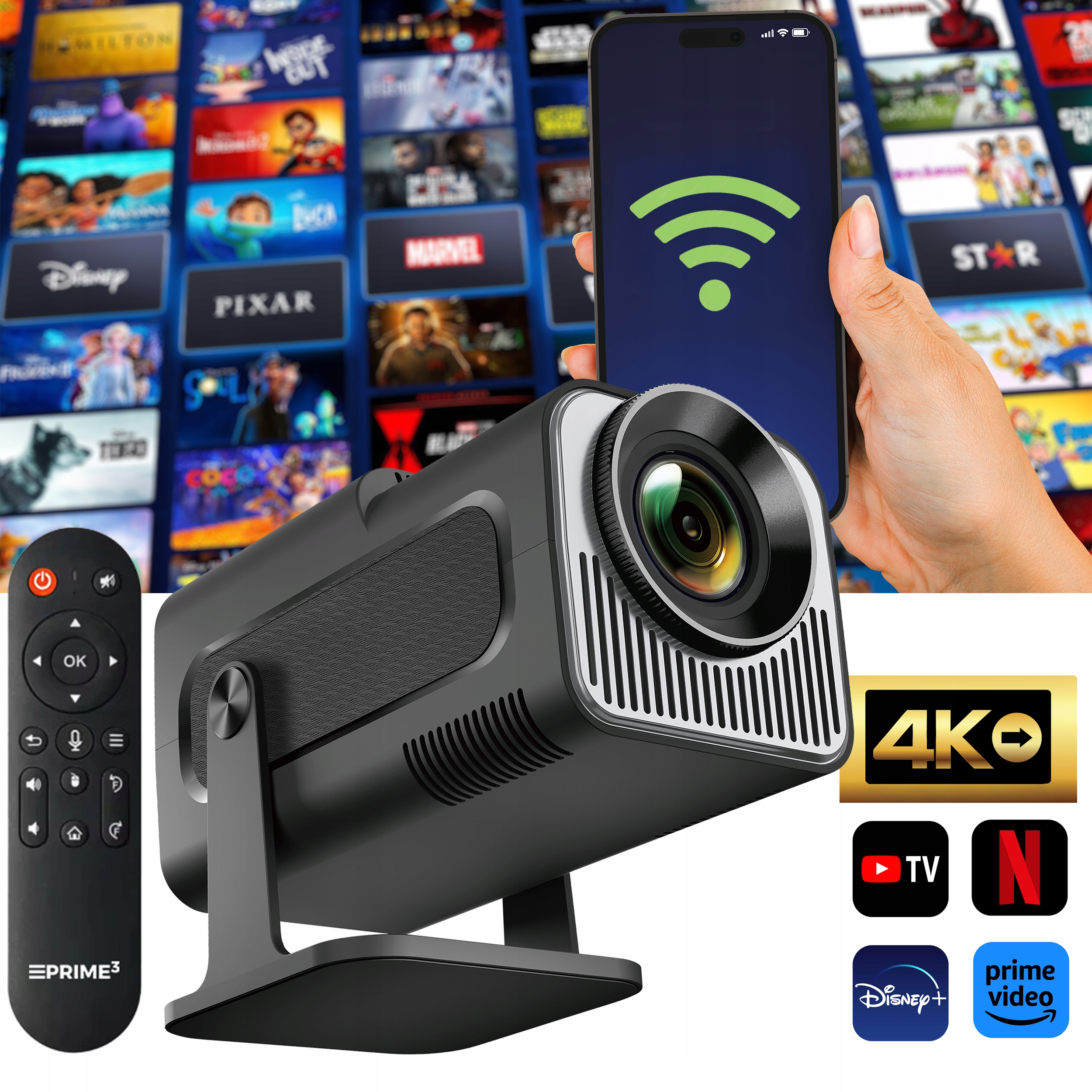 Rzutnik Projektor LED 40W ANDROID 13 HD PILOT 200 Cali PRIME3 CSP21