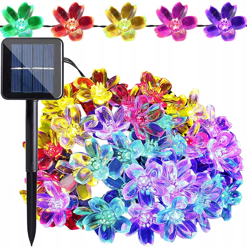 

Girlanda Solarna Lampki Kolorowe Kwiatki 50 Led