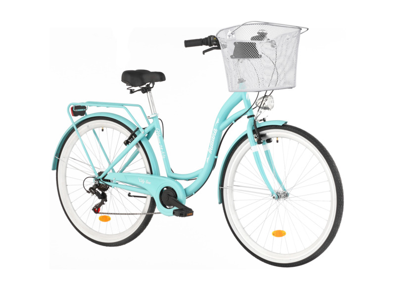 Rower miejski Indiana Moena S7B 28 cali damski Lazurowy Koszyk