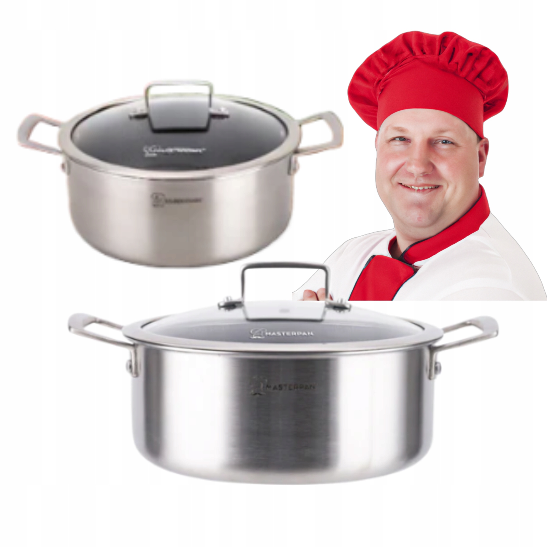 Hrniec oceľový 24 cm s pokrievkou na plyn a indukciu