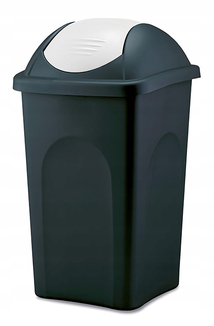 Levně Koš odpadkový výklop.MULTIPAT 60l čtvercový Čer/bí plastové víko