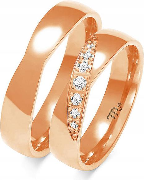 Zlatý snubní prsten s gravírováním svatba 14K 585, rok 20 21 22, lesklý, elegantní vzor