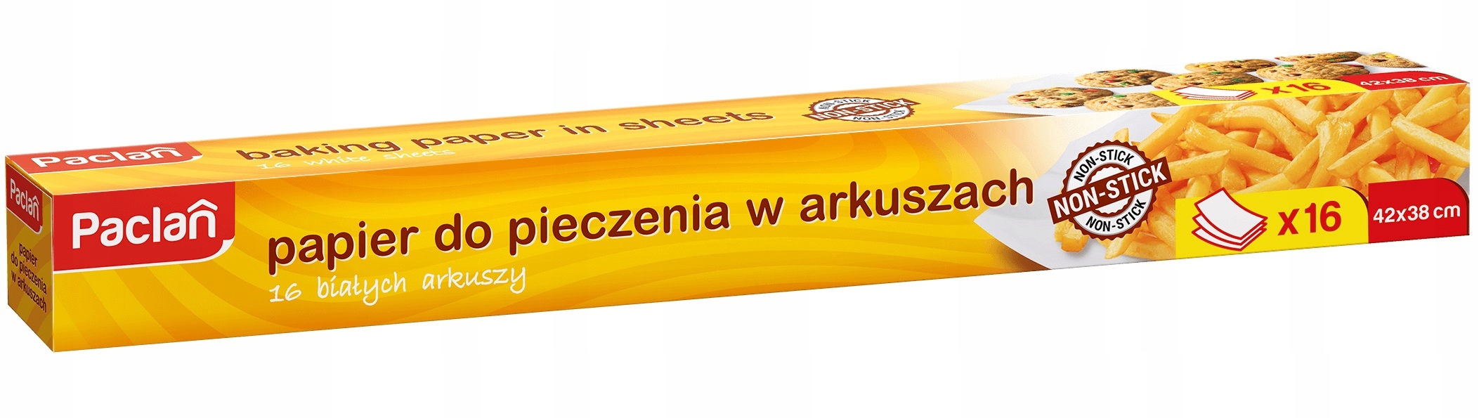 Papier do Pieczenia w arkuszach Silikonowany Biały PACLAN - 16 arkuszy