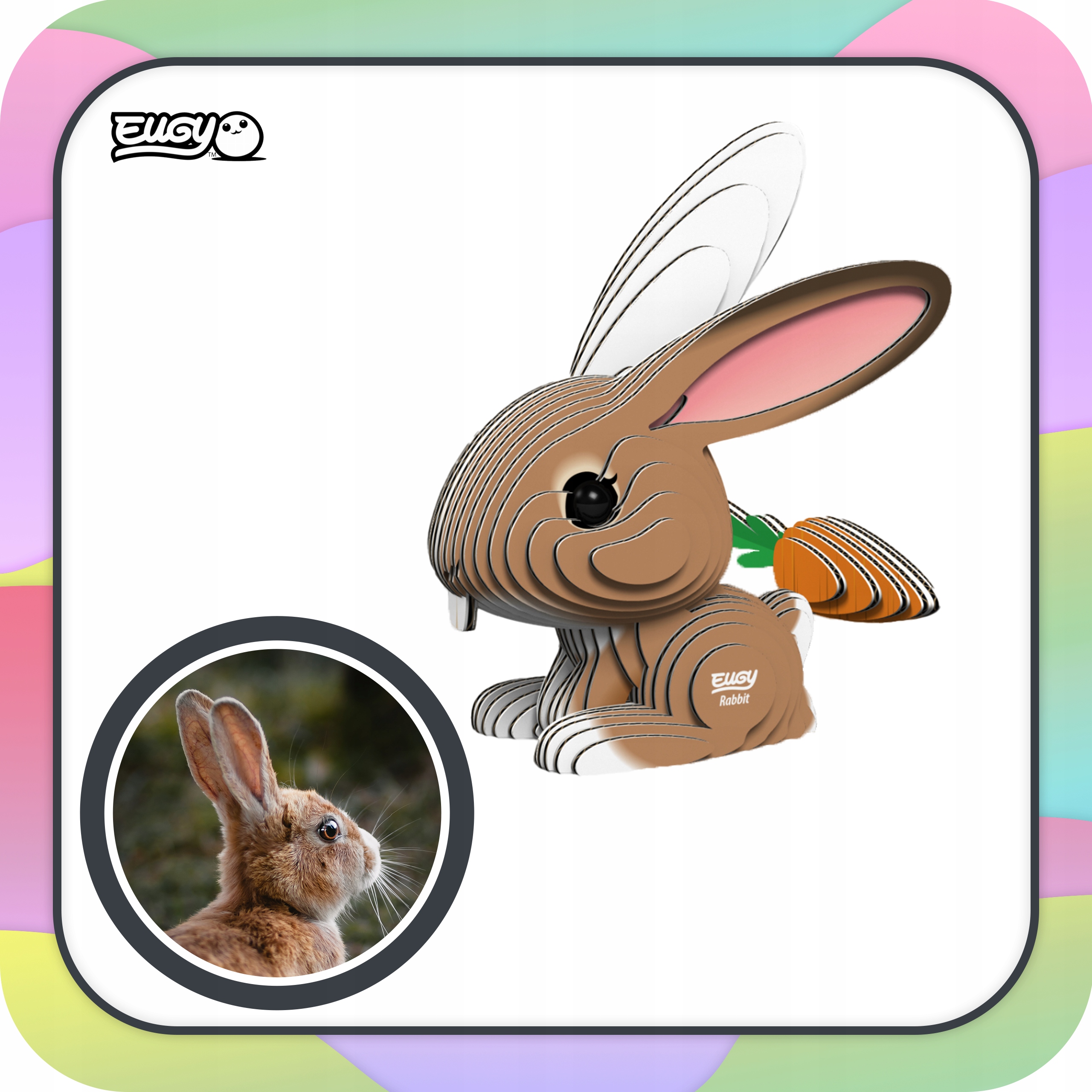 Królik Eugy. Eko Układanka Puzzle 3D Liczba elementów 1