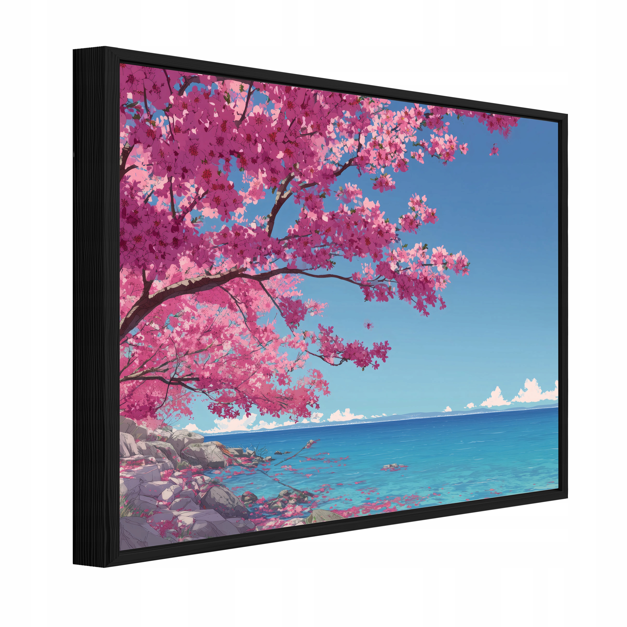 Nástěnný Obraz V Rámu Dekorace Krajina Oceán Růžová Modrá 40x30