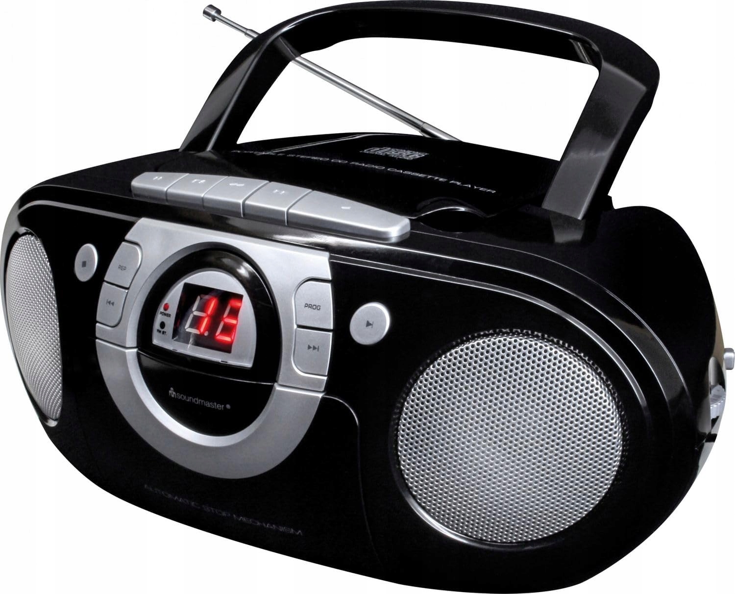 Radio Magnetofon Audio CD Fm kazeta BoomBox Soundmaster SCD5100SW černá
