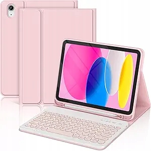 Růžové Pouzdro Kbcase S Klávesnicí Pro Ipad 10. Generace 10.9" Azerty
