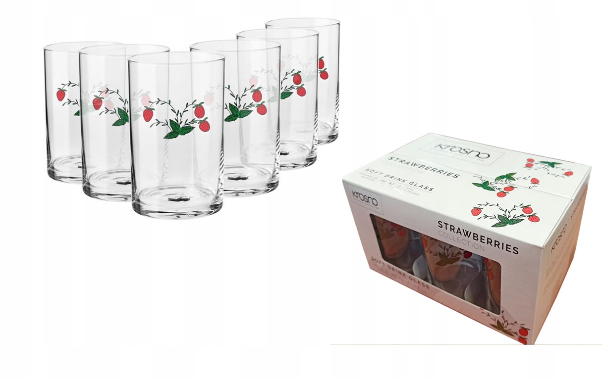 

Komplet szklanek Poziomki Krosno 250ml 6szt