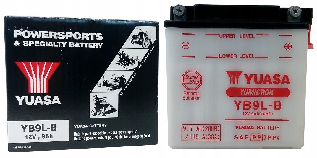 

Akumulator Yuasa Motocyklowy YB9L-B 12V 9Ah 115A