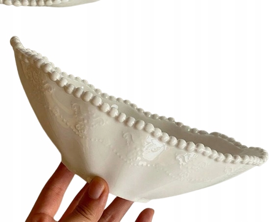SHEIN BIAŁA CERAMICZNA MISKA ZDOBIONA KLASYK Ł2D