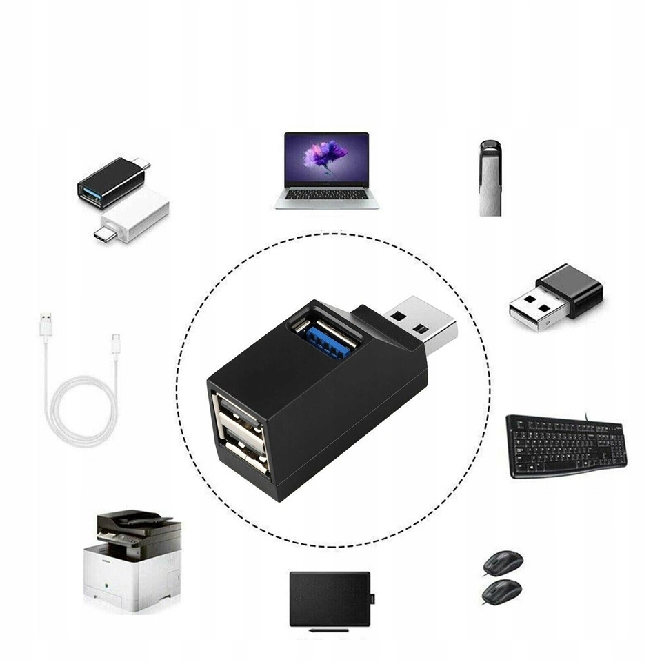 HUB USB ROZDZIELACZ 3 PORTÓW ROZGAŁĘŹNIK USB 3.0 Kod producenta 4437-1