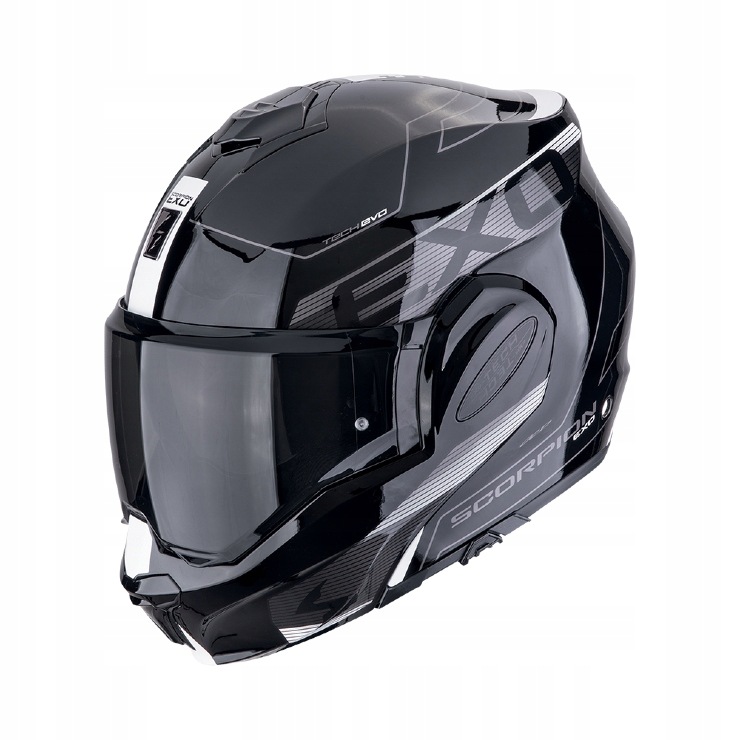 Scorpion Exo-tech Evo Traveller Black White Motocyklová Prilba S Čeľusťou XL