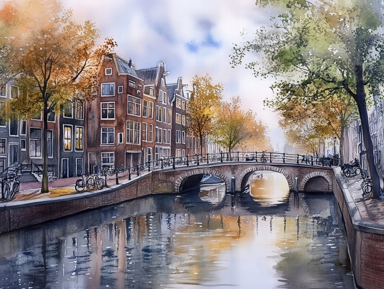 Obraz Na Plátně Canvas Město Amsterdam Kamínky Architektura Most 100x75