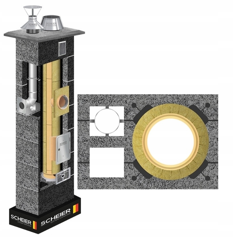 Keramický systém komínový plyn Duo 180 80 7 m sada vložek Std Inox ocel