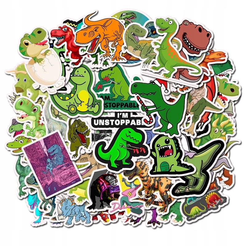 

Wlepy Dinozaury Zestaw naklejek Sticker bomb 50szt