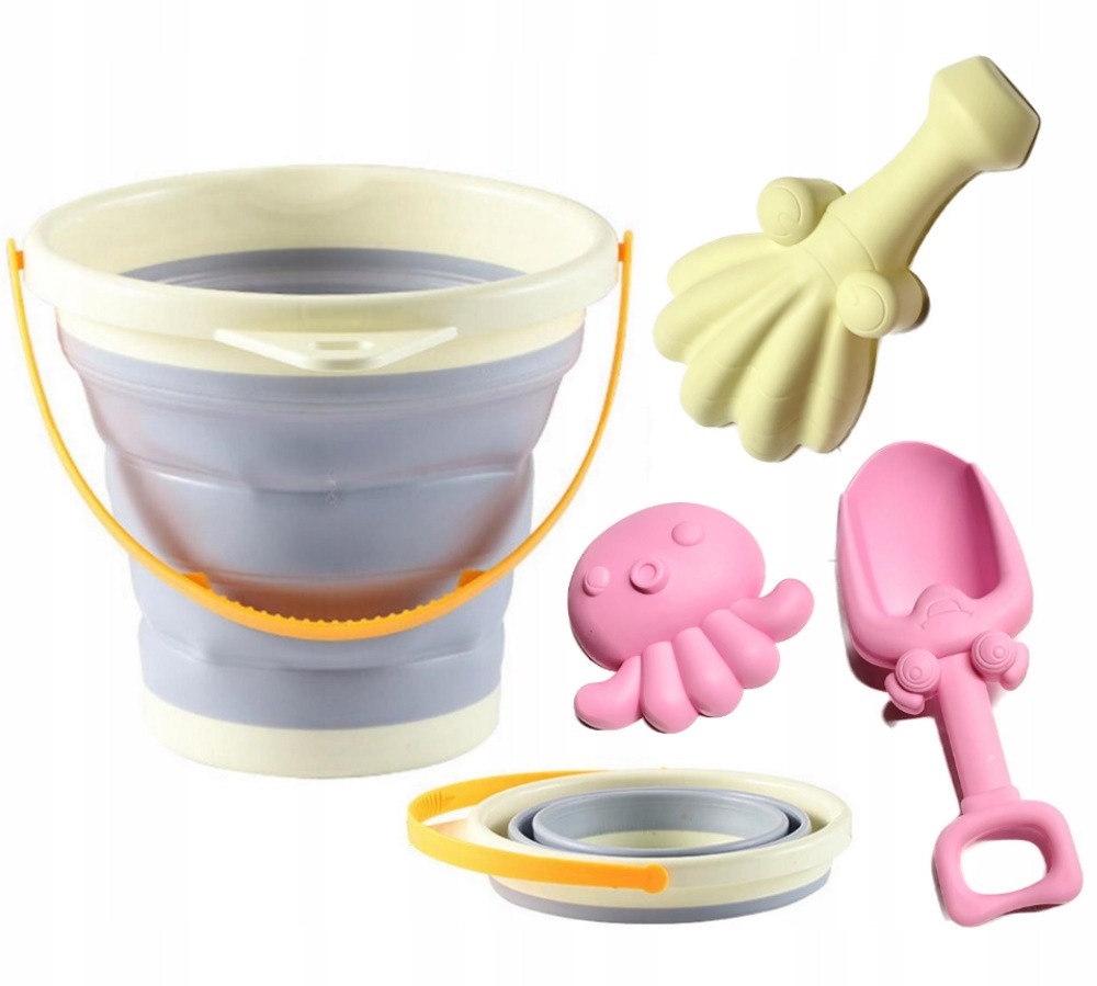 Składane wiaderko grabki łopatka do piasku foremka