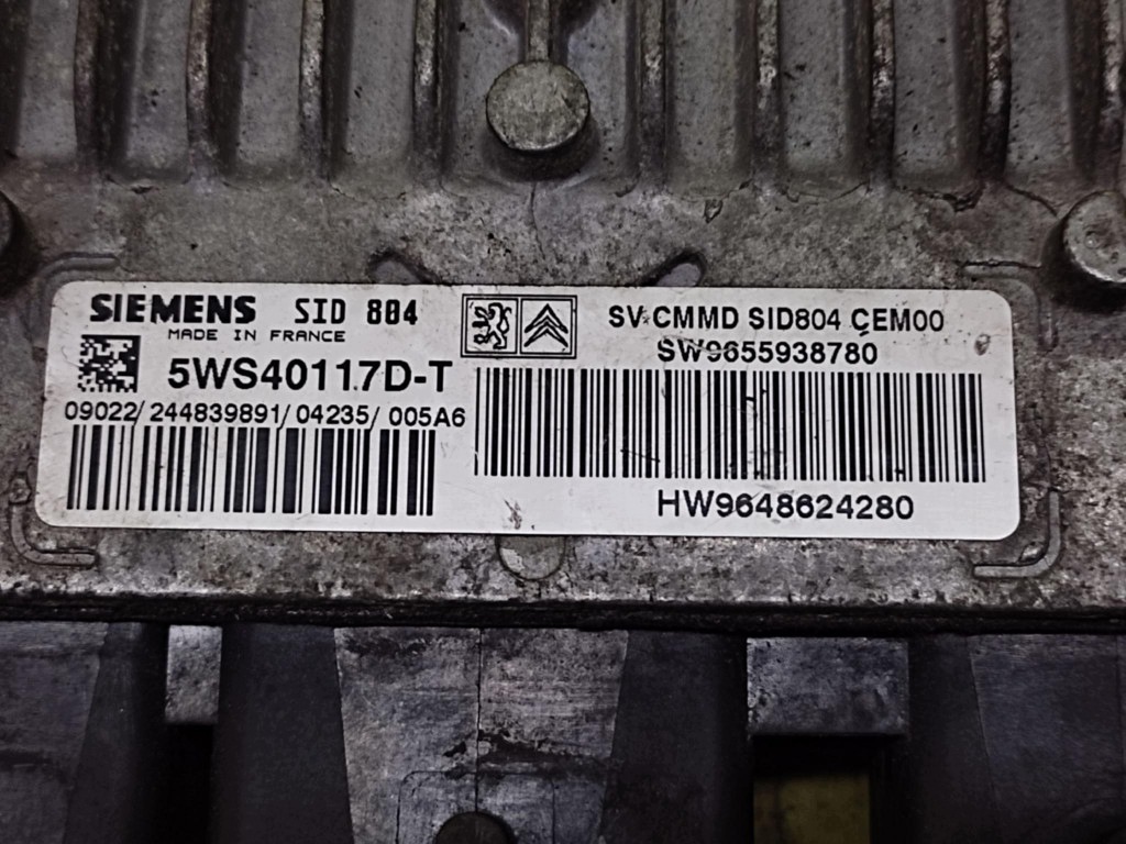 CITROEN C3 control unit of the engine 9648624280