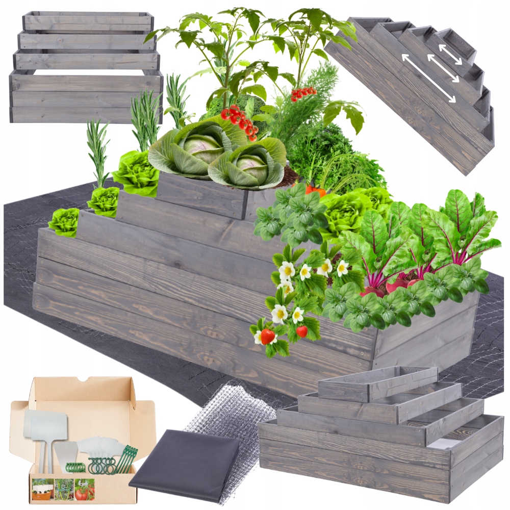 Kaskádová skříň nastavitelná zeleninový záhon pařeniště dřevěná 54x120x60