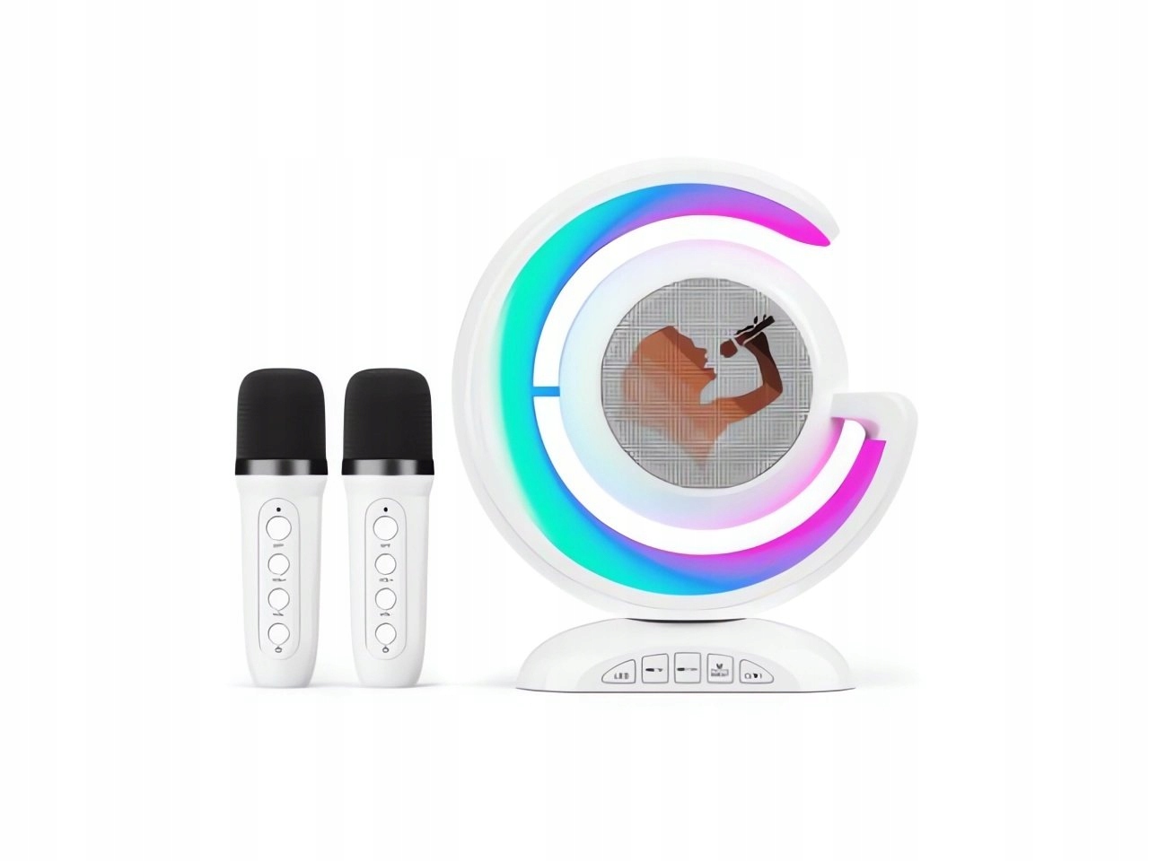 Ggv 4294 Karaoke Bluetooth reproduktor 5 W, 2x bezdrátový mikrofonm bílá