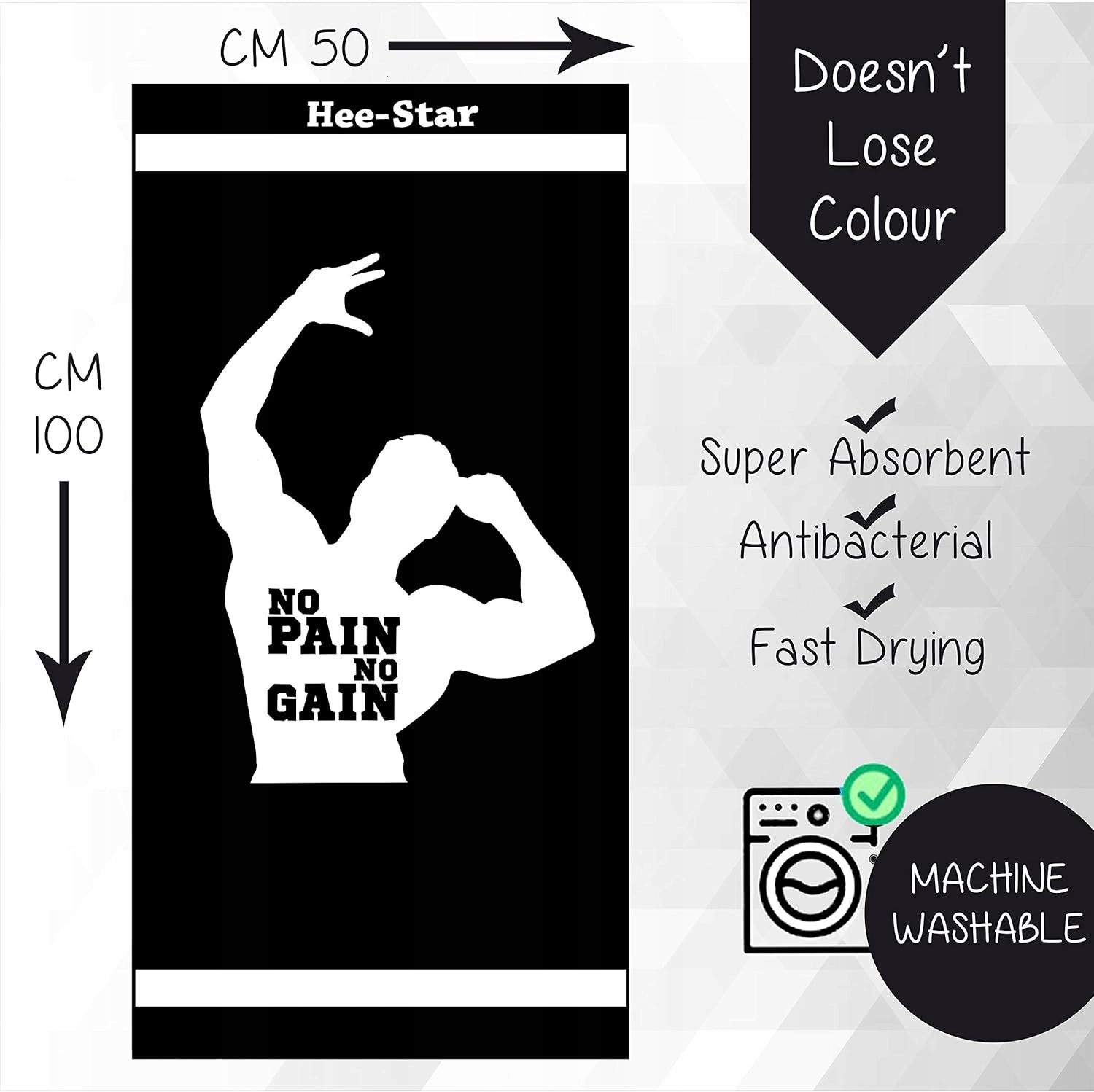 Hee-Star Męski Ręcznik na Siłownię z mikrofibry Marka inna marka