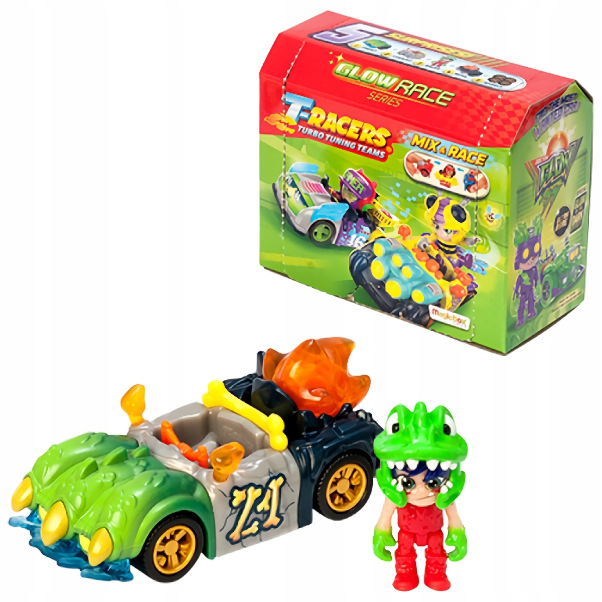 Auto samochód T-RACERS IV GLOW RACE Turbo Wheel 8 elementów