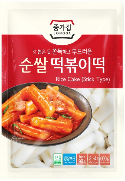 

Kluski ryżowe do Tteokbokki, słupki 500g Jongga