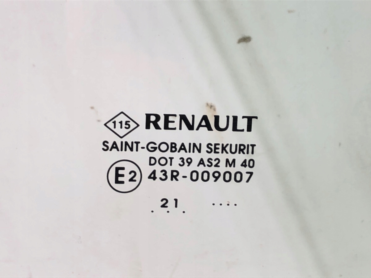 SZYBA PRAWY PRZÓD RENAULT CLIO V Hatchback Jakość części (zgodnie z GVO) O - oryginał z logo producenta pojazdu (OE)