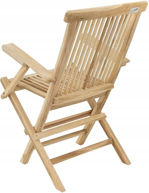 Składane krzesło ogrodowe DIVERO - drewno tekowe Stan opakowania oryginalne
