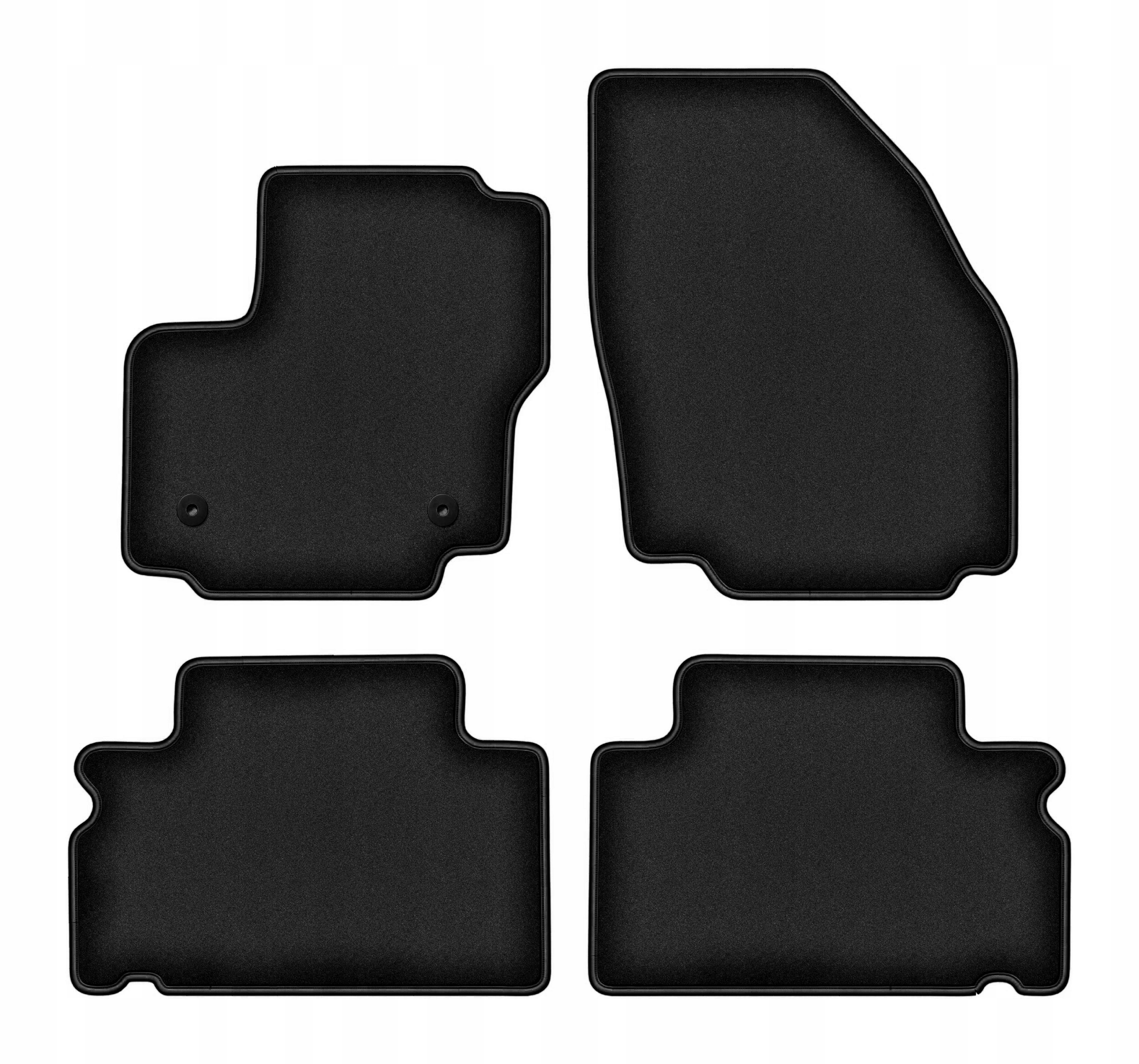 Velúrové čierne autokoberce 4 ks pre: Ford Galaxy MK2 2012-2015