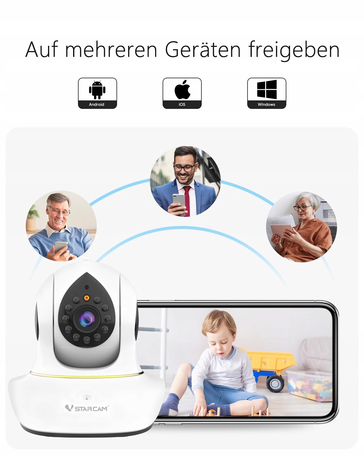 VSTARCAM Kamera 2K Dla Zwierząt 360° Obrotowa Aplikacja Nocna Wizja Audio — miniatura 6