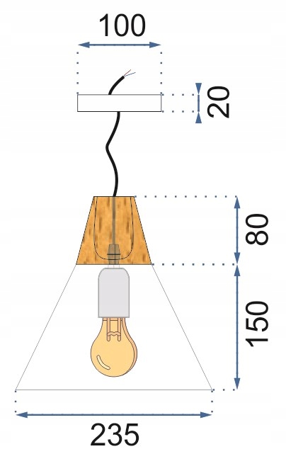 LAMPA WISZĄCA METAL DREWNO LOFT SCANDI C BIAŁA Liczba punktów światła 1