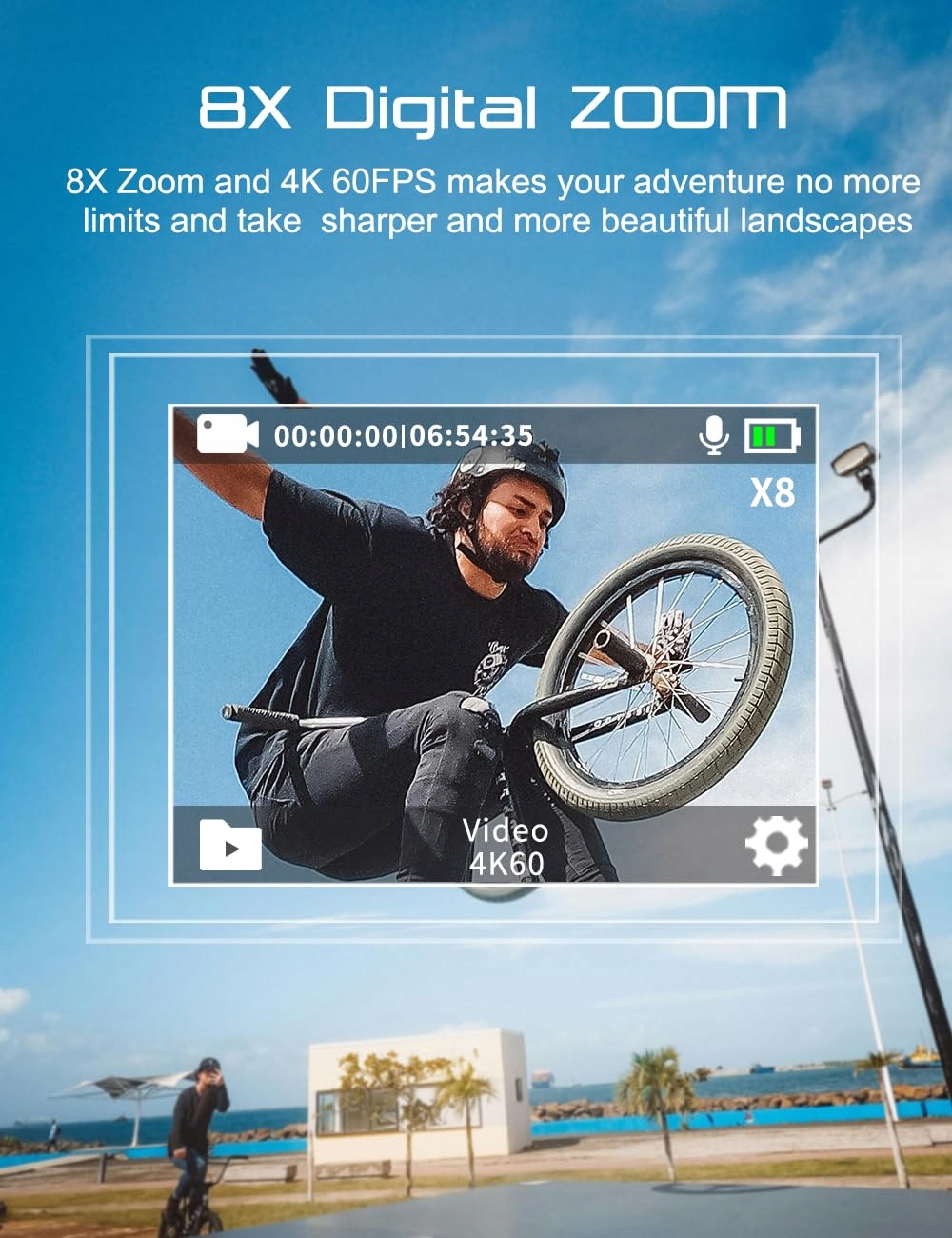 APEXCAM M80 4K 60FPS 48MP WiFi Underwater Camera 40m 170° Set — miniatura 3