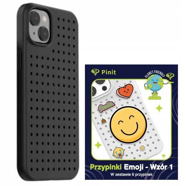 Sada Pouzdro Pinit Dynamic Emoji PiniPhone 14 Plus 15 Plus 6.7", černá