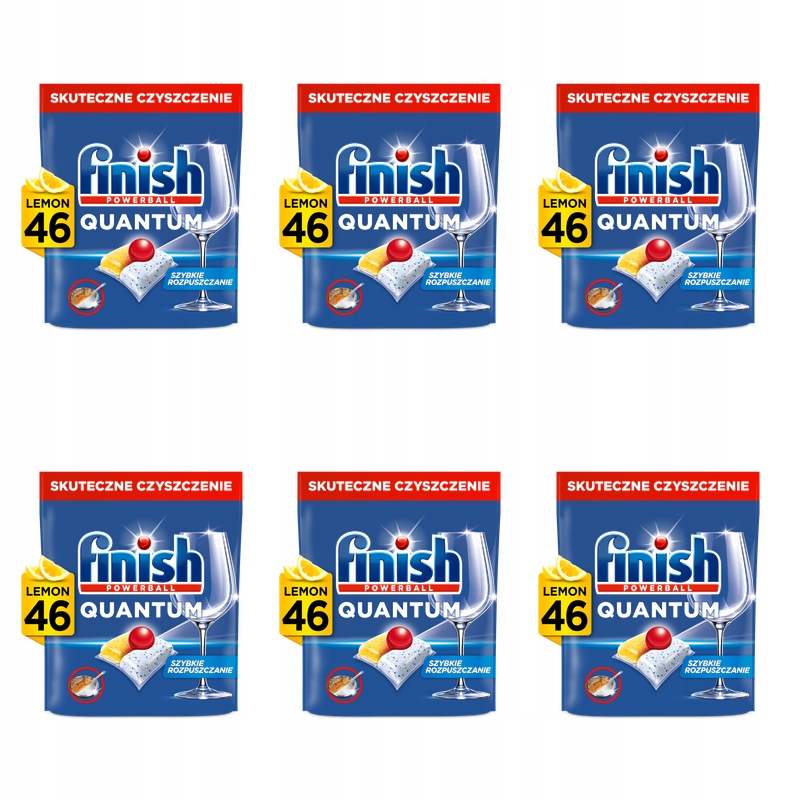 Finish Kapsle do myčky Quantum All-in-1 lemon 46 ks X6