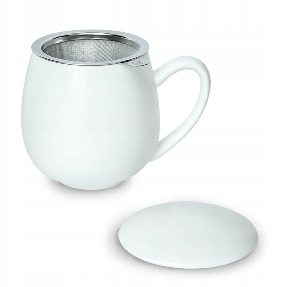 Levně Matný bílý hrnek s konvičkou a víčkem pro vaše mladé s dárkem
