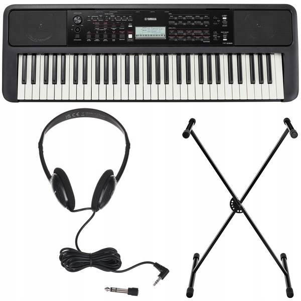 YAMAHA PSR-E383 KEYBOARD + statyw + słuchawki - ZESTAW - RATY 0%