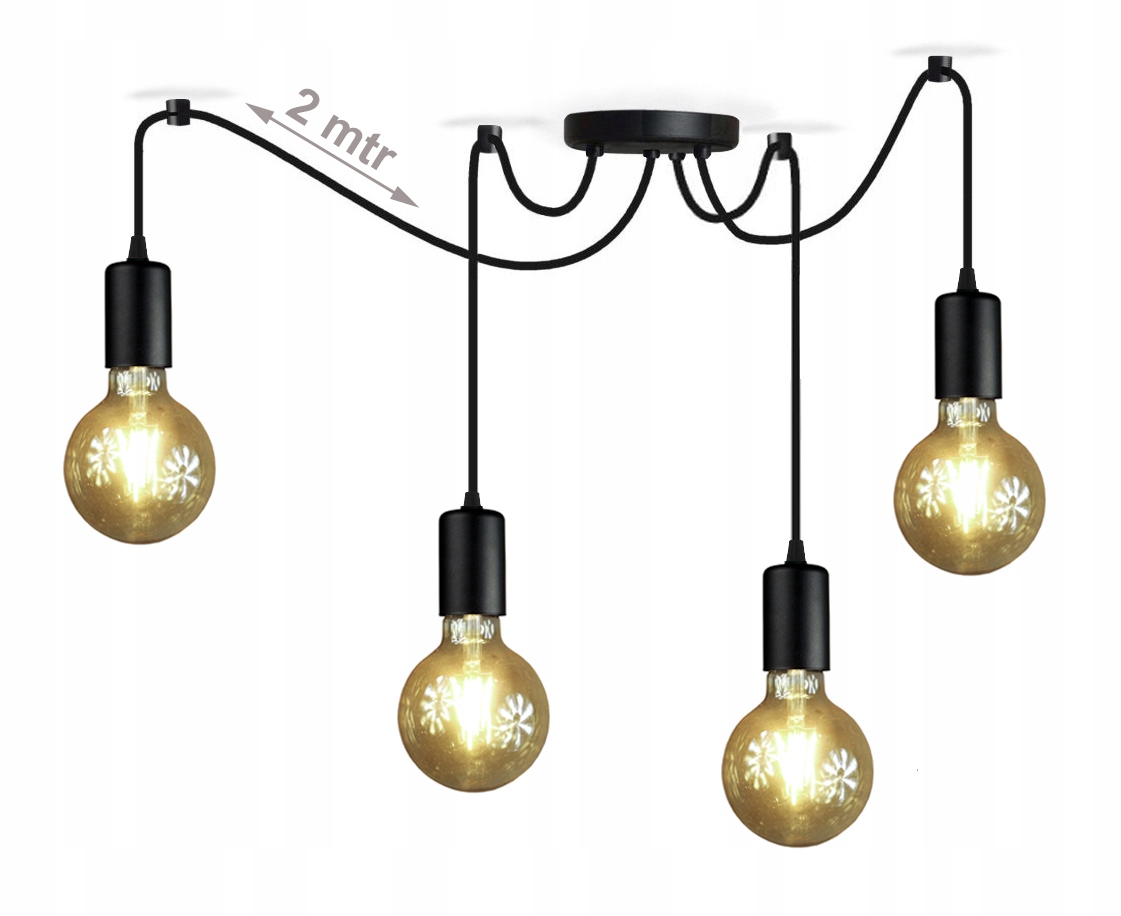 

Lampa Wisząca sufitowa Pająk 4 żyrandol 4xE27 Loft
