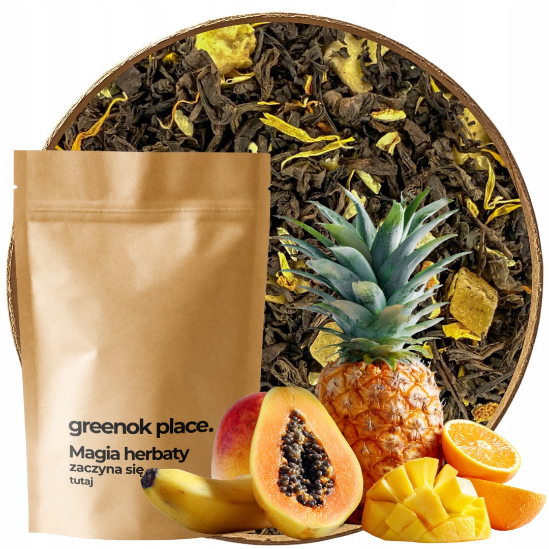 Čaj Pu-erh Tropický Ostrov 500 g s plody manga papája