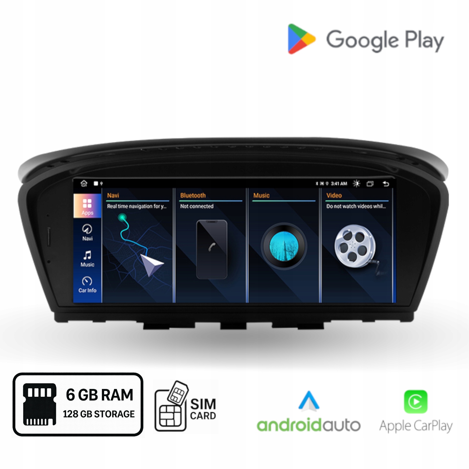 Rádio Android Bmw pre E60 E90 CCC Android Auto Carplay Wi-Fi Sim 6+128 Gb