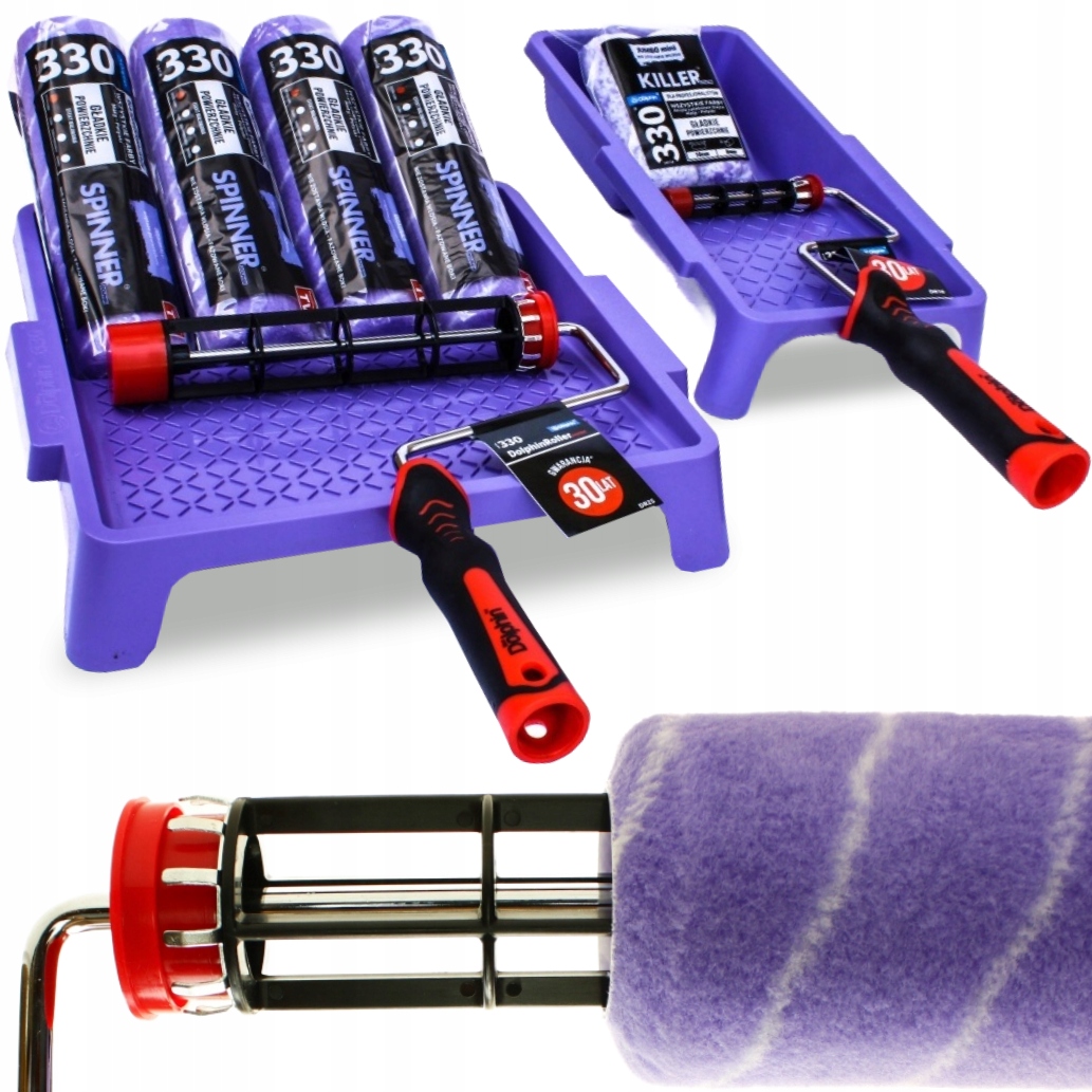 Blue Dolphin 330 Malířská Sada 4x Váleček Spinner 25CM 2x10CM Dlouhé Štětiny